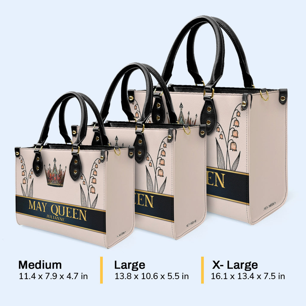 Blumen für jeden Geburtsmonat - Personalisierte Lederhandtasche - DG026_HB
