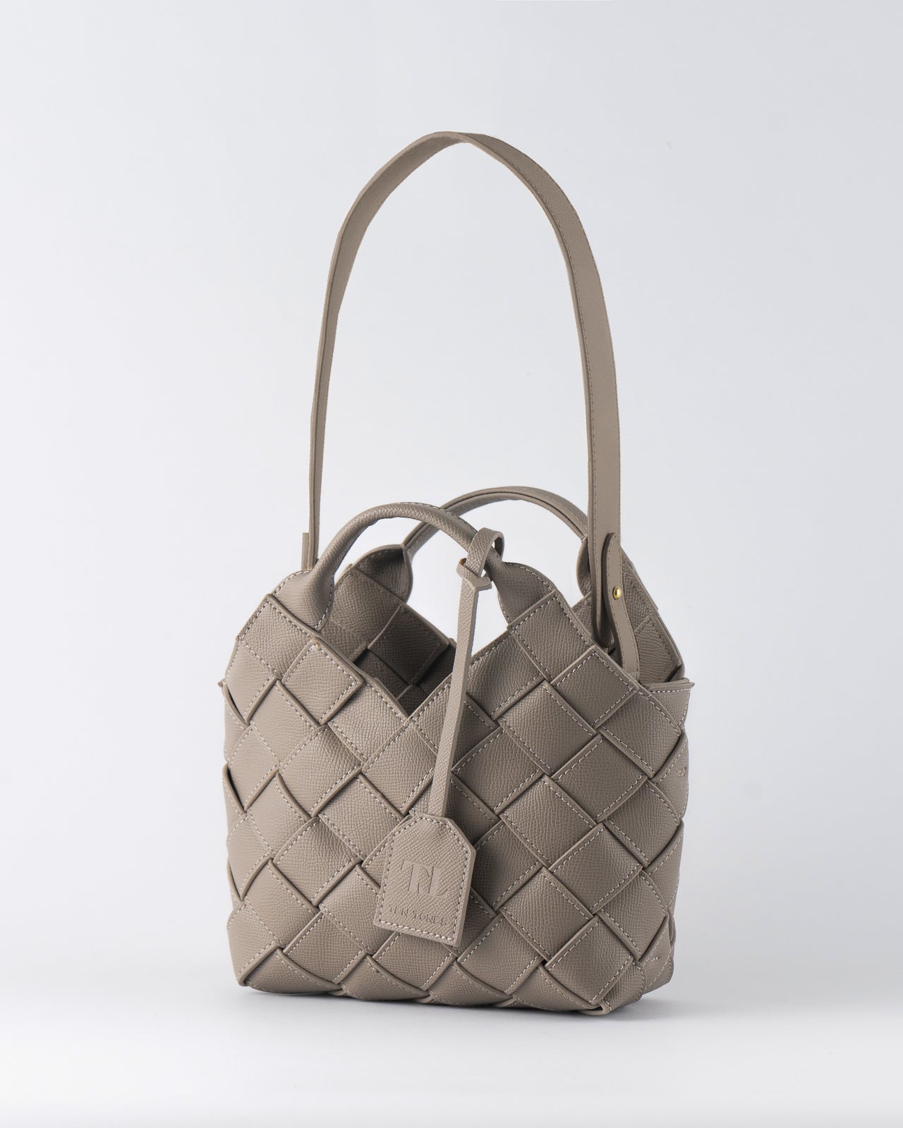 Gewebte Mini-Tragetasche Clementine Wüstenbeige