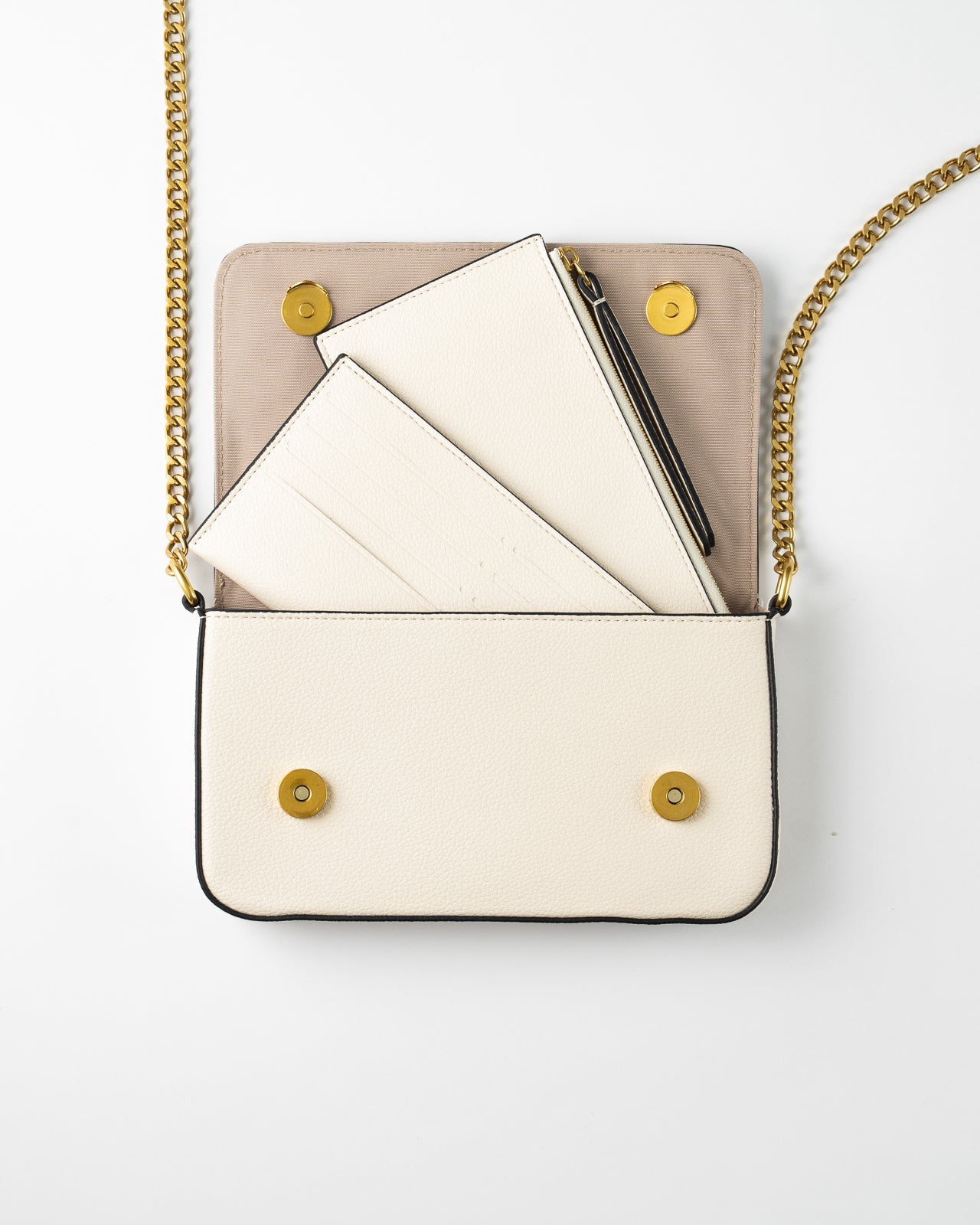Dahlia Geldbörse mit Kette Bone White