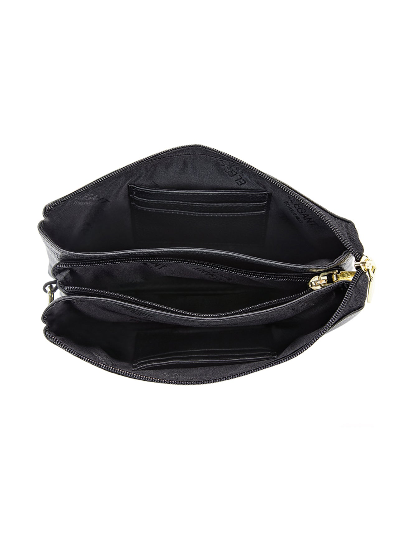 CANDICE LEDERBRIEFTASCHE MIT SCHULTERGURT - SCHWARZ