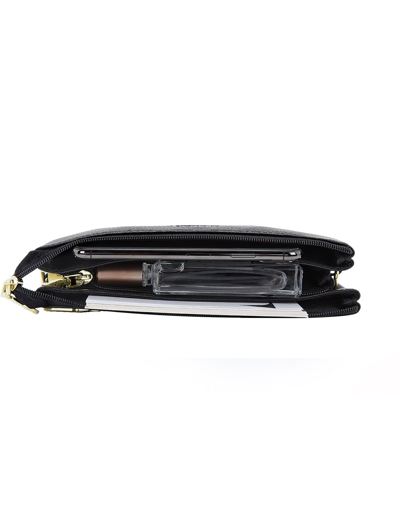 CANDICE LEDERBRIEFTASCHE MIT SCHULTERGURT - SCHWARZ
