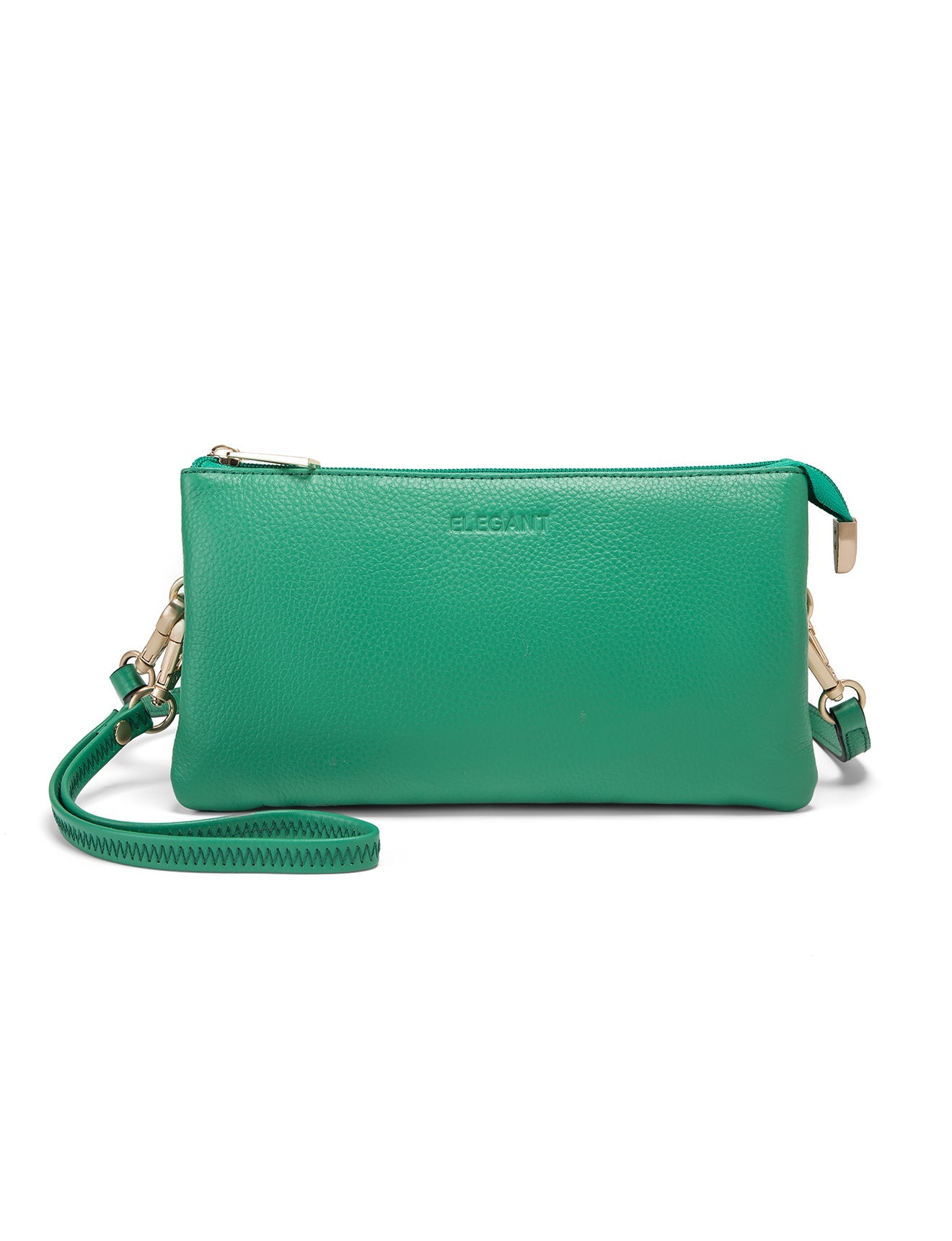 CANDICE LEDERBRIEFTASCHE MIT SCHULTERGURT - E1-0809-GRN