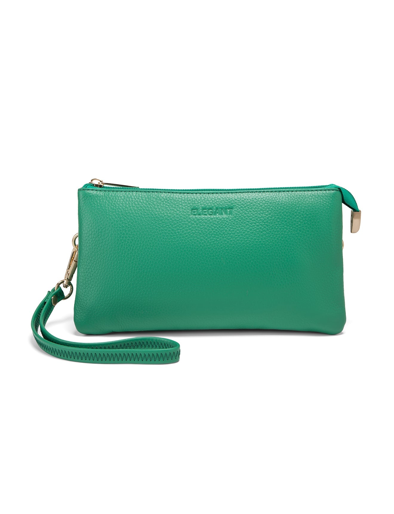 CANDICE LEDERBRIEFTASCHE MIT SCHULTERGURT - E1-0809-GRN