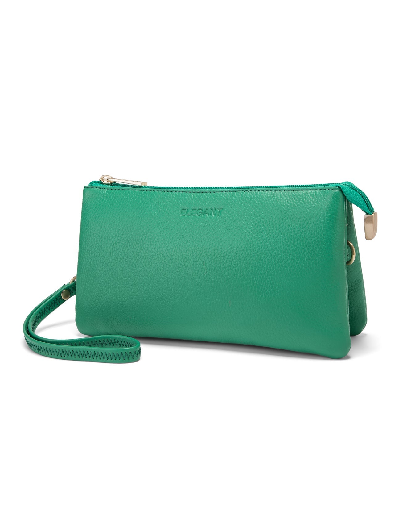 CANDICE LEDERBRIEFTASCHE MIT SCHULTERGURT - E1-0809-GRN