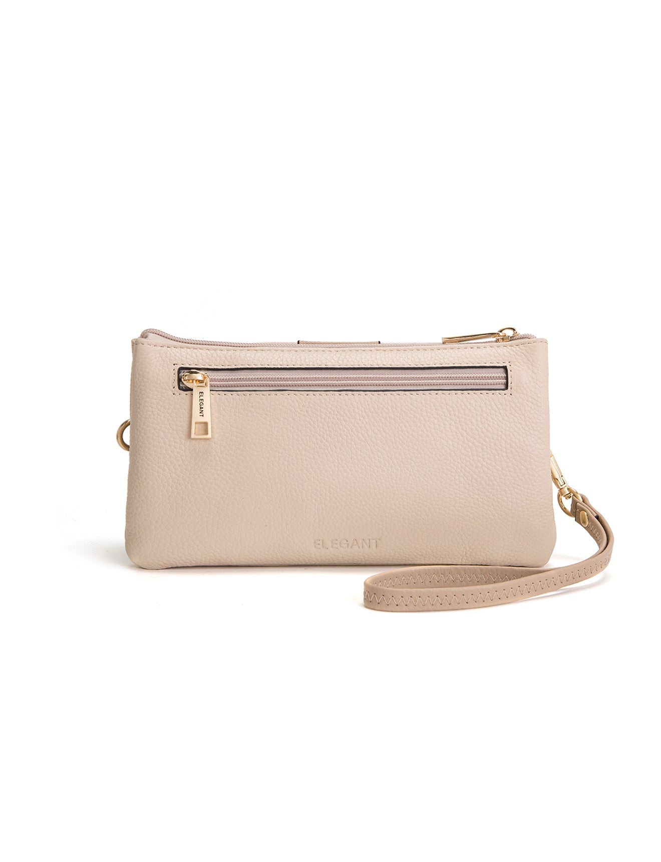 CANDICE LEDERBRIEFTASCHE MIT SCHULTERGURT - E1-0809-IVORY/PUTTY - NEU