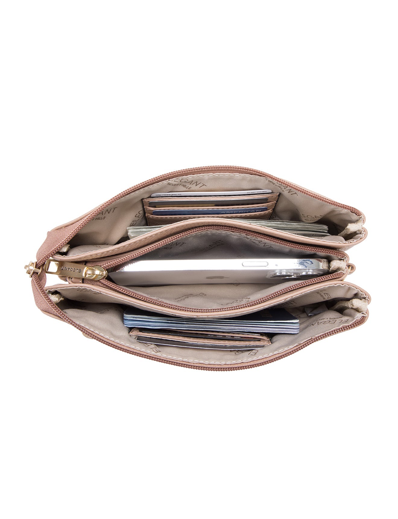 CANDICE LEDERBRIEFTASCHE MIT SCHULTERGURT - E1-0809-MACC