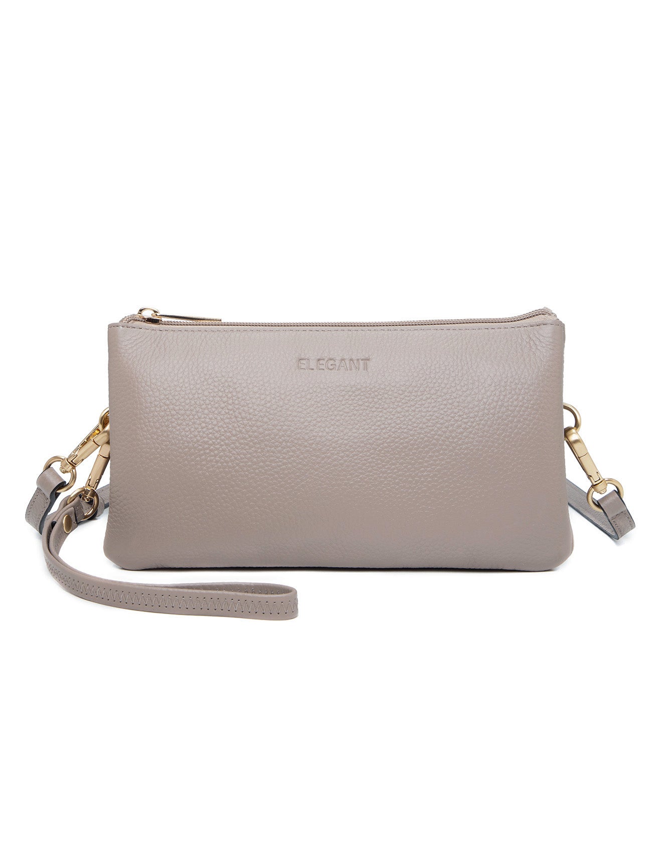 CANDICE LEDERBRIEFTASCHE MIT SCHULTERGURT - E1-0809-MOKKA