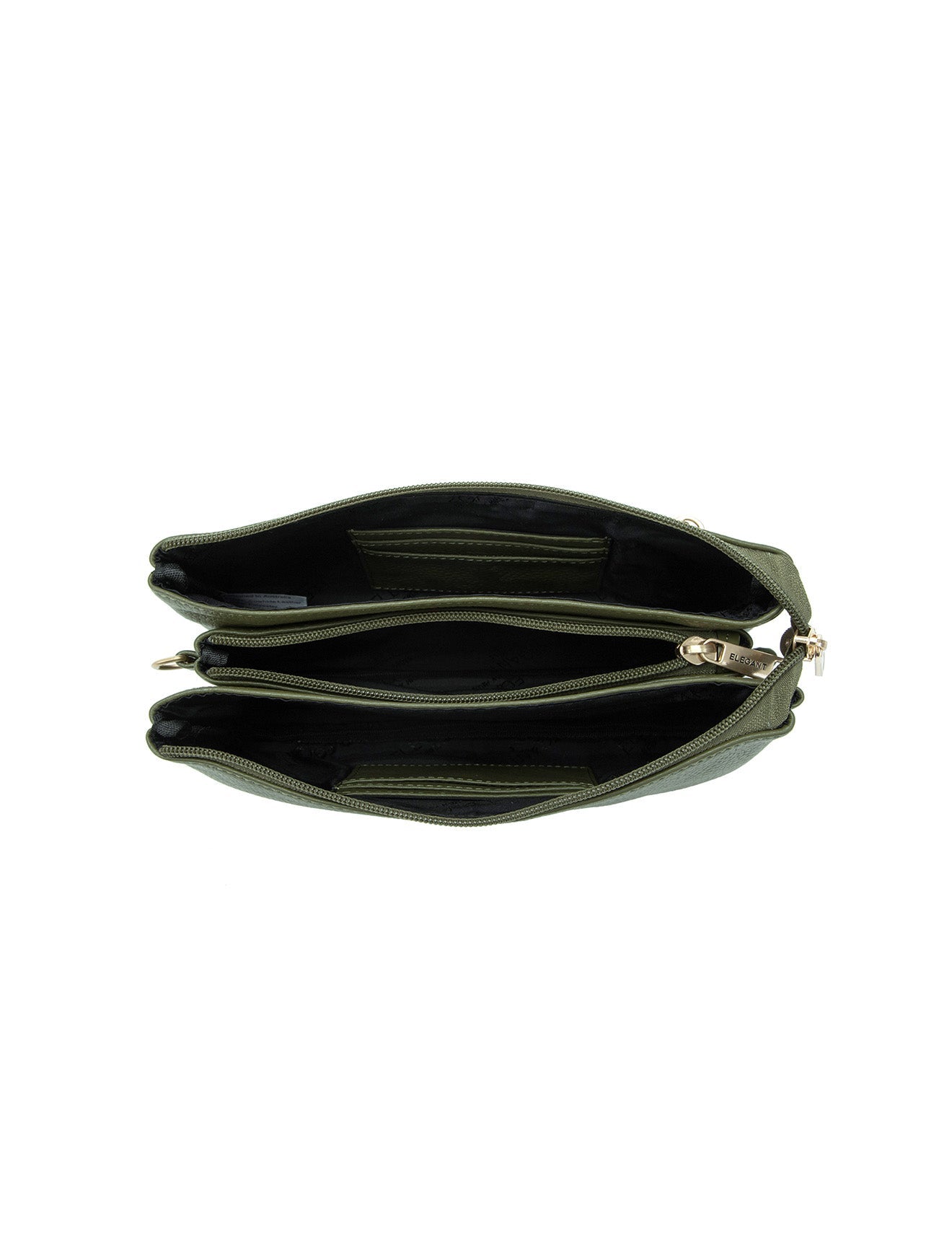 CANDICE LEDERBRIEFTASCHE MIT SCHULTERGURT - E1-0809-OLIVE