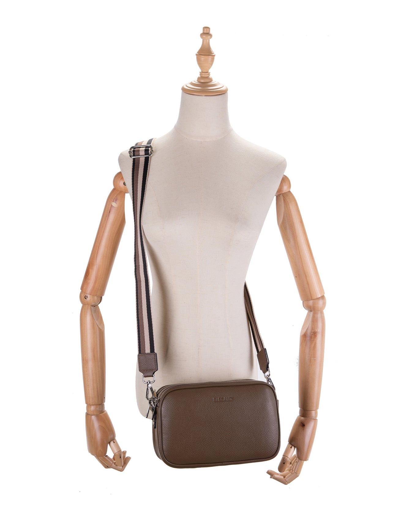 ANNA CROSSBODY MIT DREI FÄCHERN -E1-0811B-CINNAMON- NEU IN