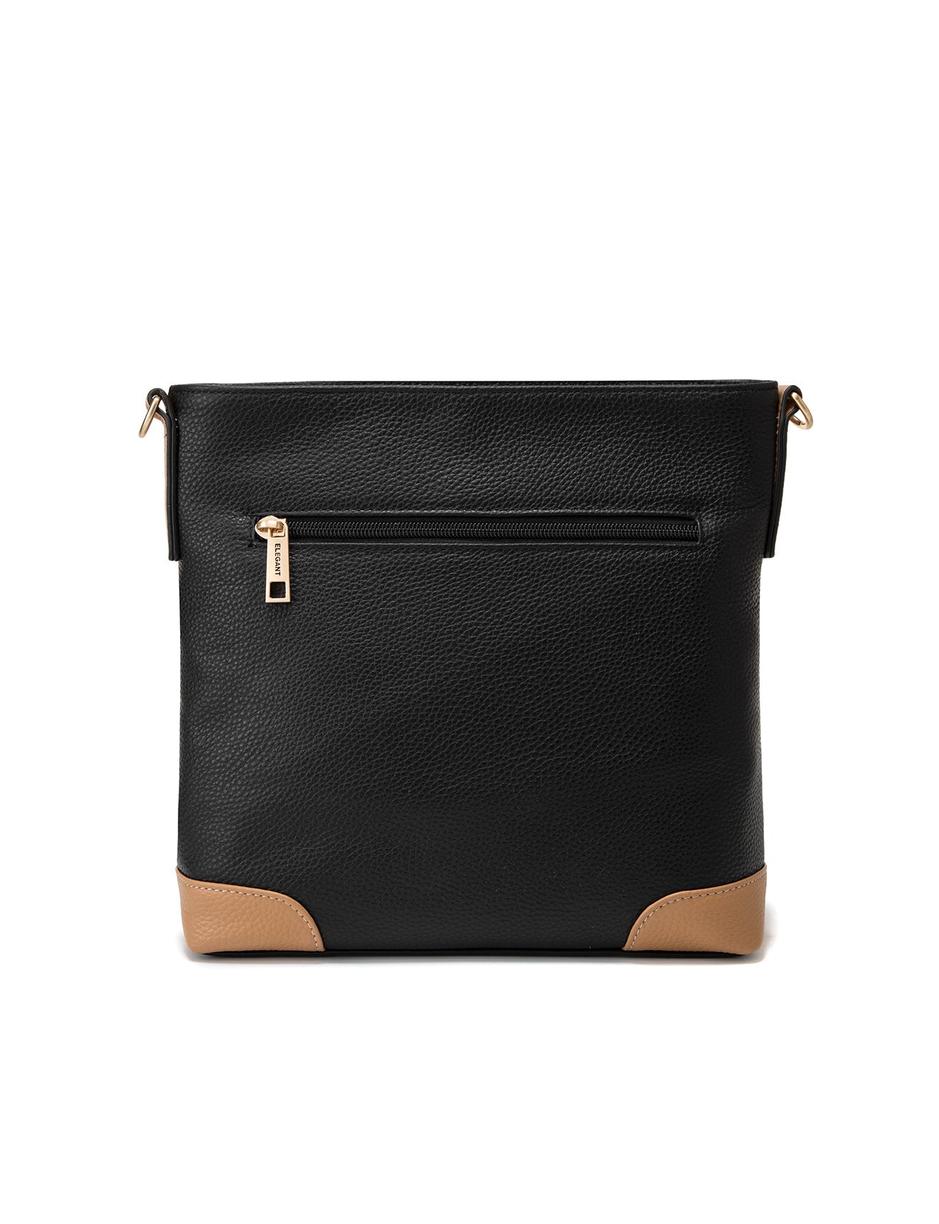 UMHÄNGETASCHE AUS LEDER „EVIE“ – ZWEIFARBIG – E1-0816B-BLK/CAM