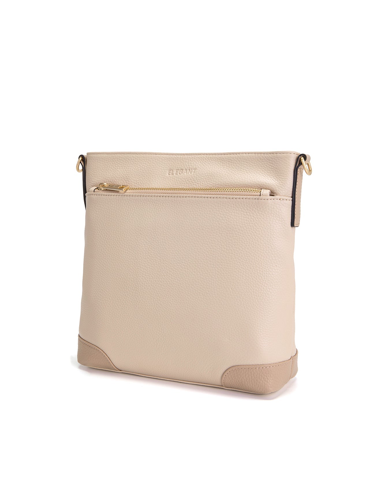 EVIE UMHÄNGETASCHE AUS LEDER - 2-FARBIG - E1-0816B-IVORY/PUTTY - NEU