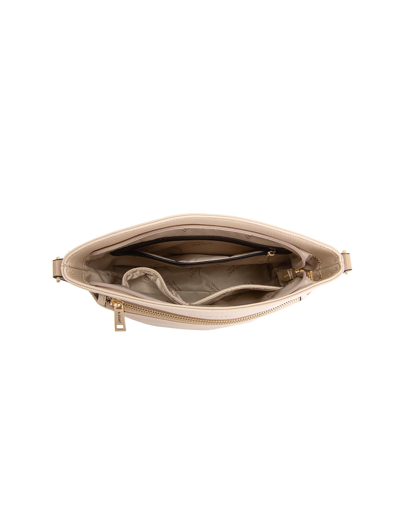 EVIE UMHÄNGETASCHE AUS LEDER - 2-FARBIG - E1-0816B-IVORY/PUTTY - NEU