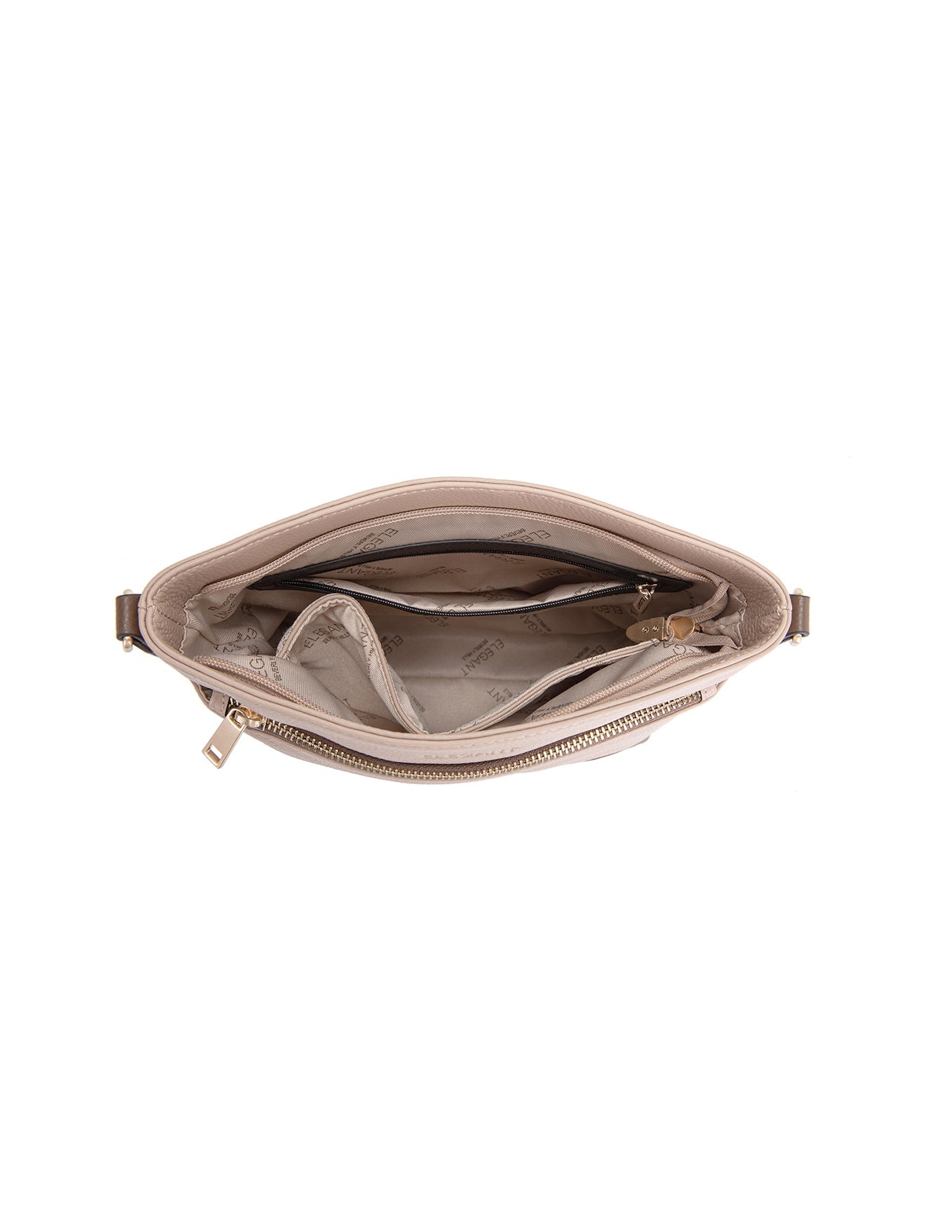 EVIE UMHÄNGETASCHE AUS LEDER - 2 TON - E1-0816B-PUTTY/CINNAMON - NEU