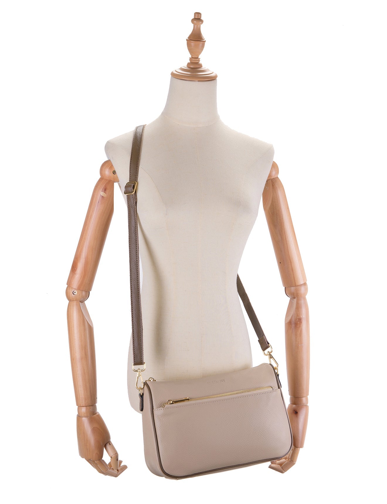 ANTONELLA LEDER XBODY BAG- E1-0819-PUTTY/CINNAMON- NEU IN