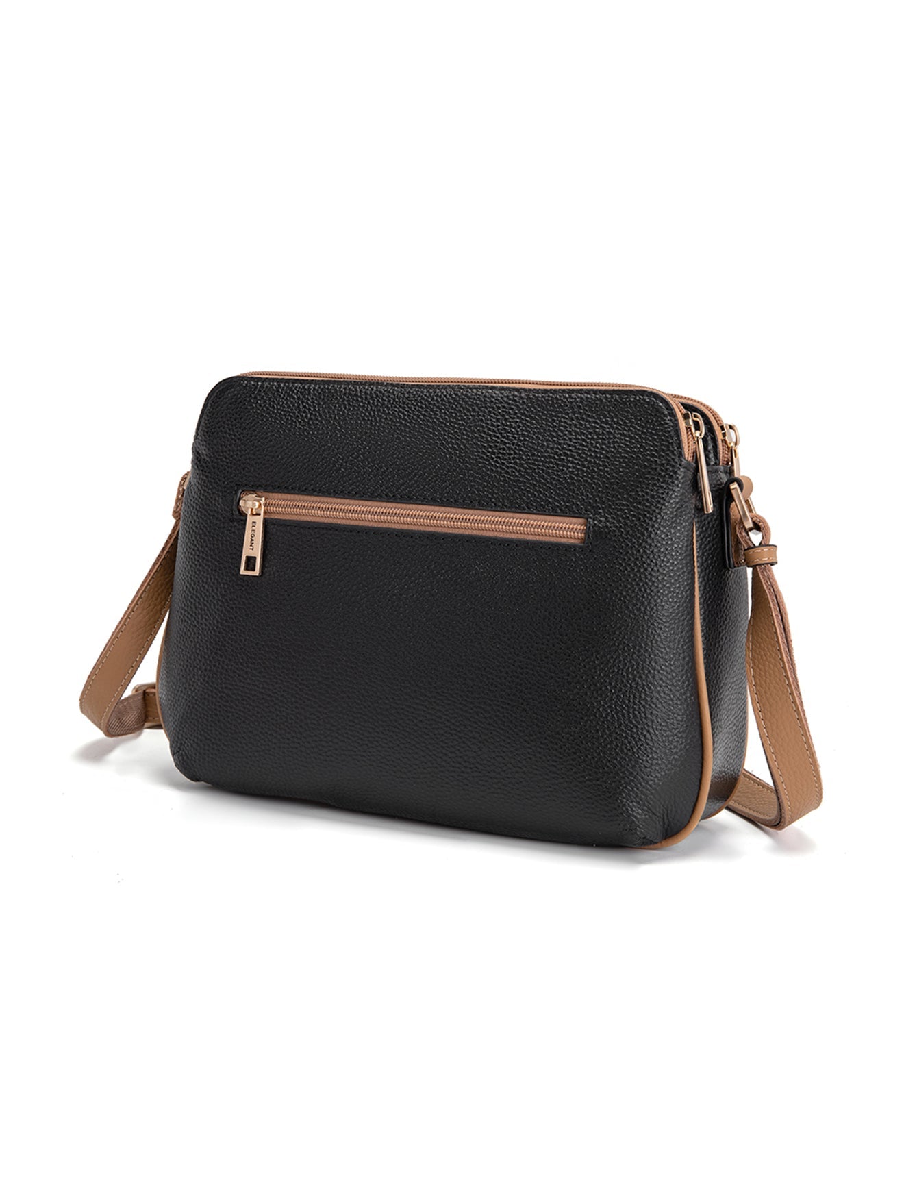 BROOKE XBODY-TASCHE AUS LEDER MIT DREI FÄCHERN - E1-0828-BLK/CAM - NEU