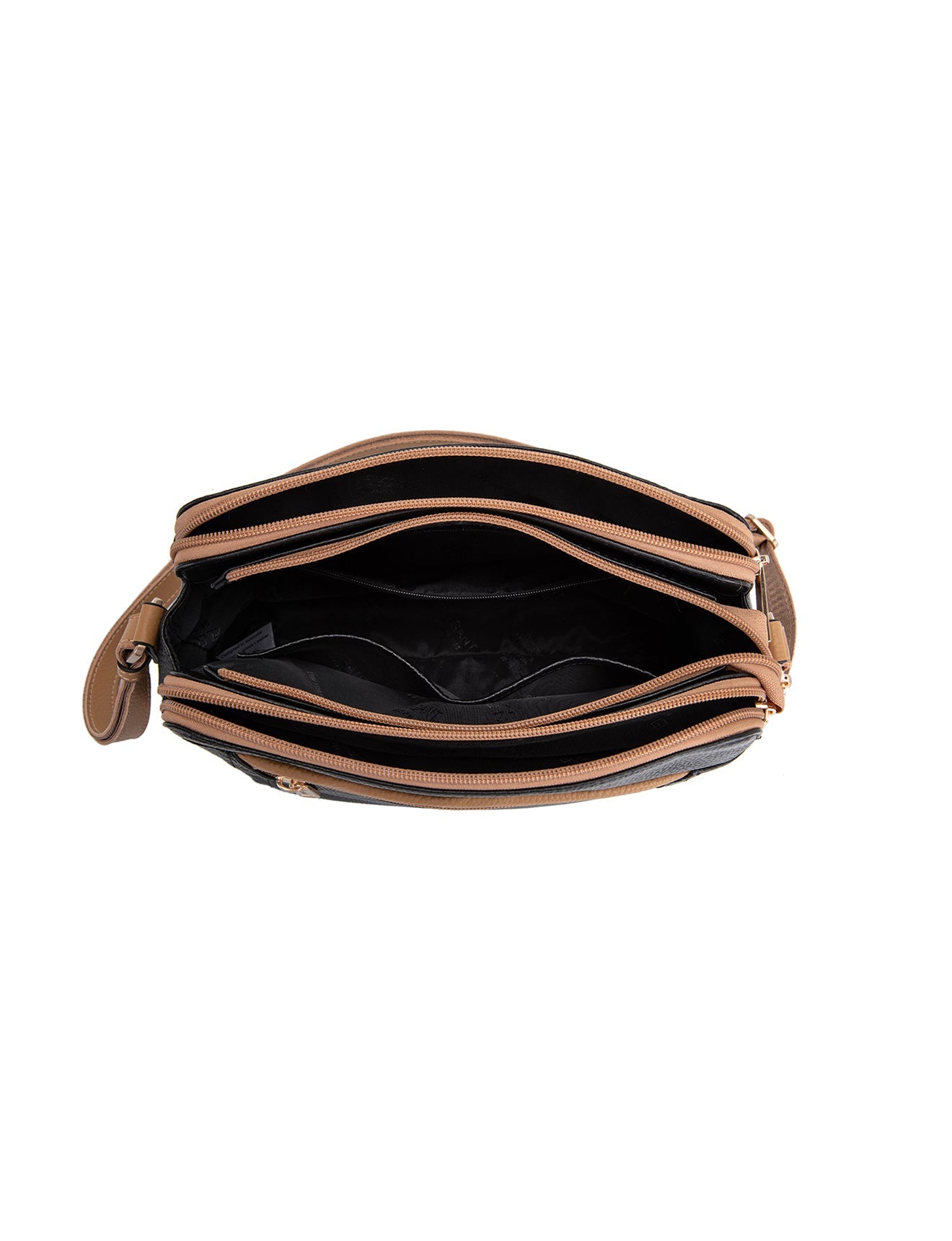 BROOKE XBODY-TASCHE AUS LEDER MIT DREI FÄCHERN - E1-0828-BLK/CAM - NEU