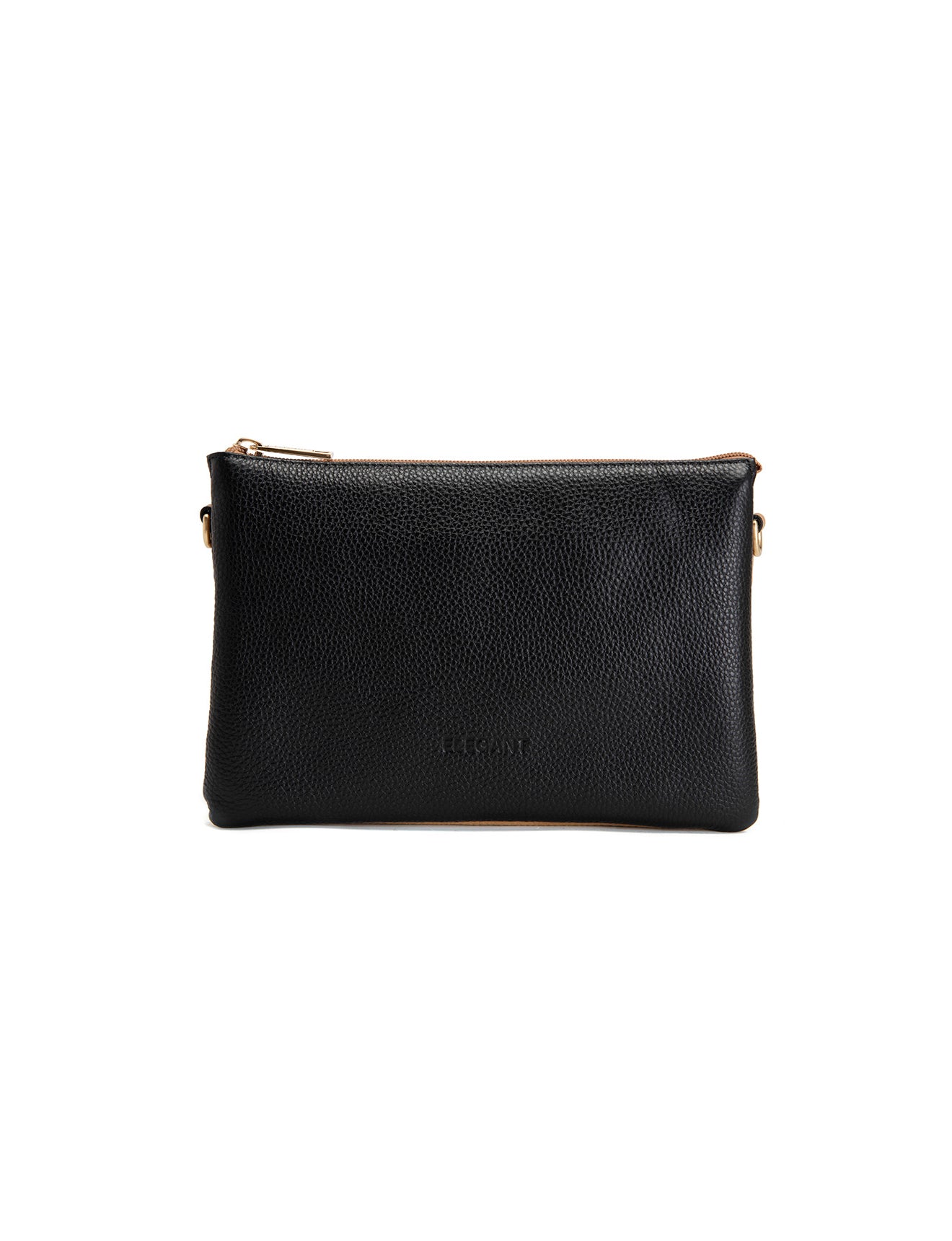 CLEO XBODY-TASCHE AUS LEDER MIT DREI FÄCHERN - E1-0841-BLK/CAM - NEU