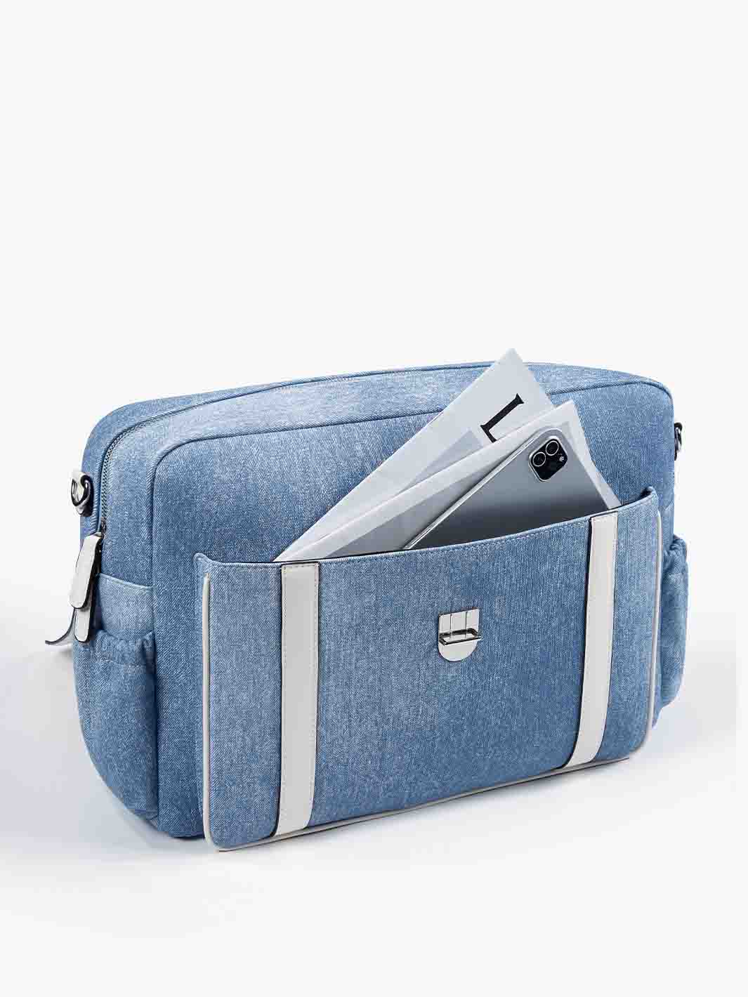 15,6-Zoll-Aktentasche aus Denim-inspiriertem PU-Gewebe