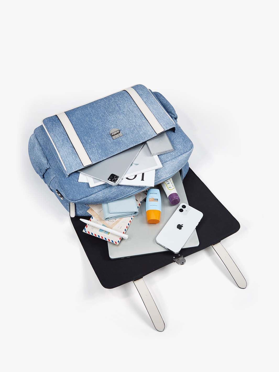 15,6-Zoll-Aktentasche aus Denim-inspiriertem PU-Gewebe