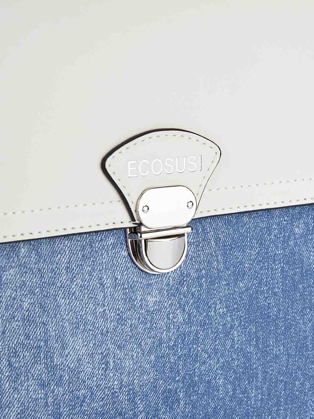 15,6-Zoll-Aktentasche aus Denim-inspiriertem PU-Gewebe