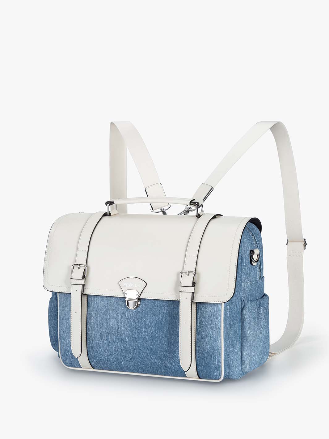 15,6-Zoll-Aktentasche aus Denim-inspiriertem PU-Gewebe