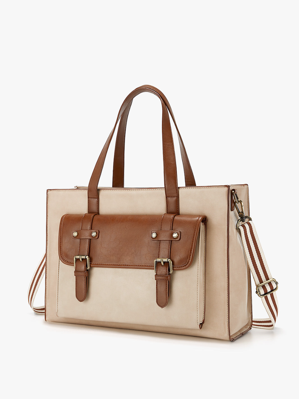 Olivias klassische Laptop-Handtasche aus veganem Leder