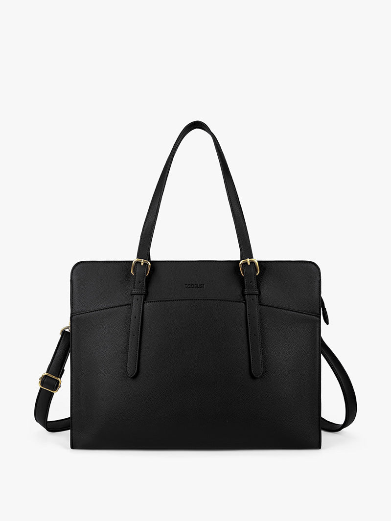 Vielseitige 15,6-Zoll-Laptop-Aktentasche aus veganem Leder für Damen