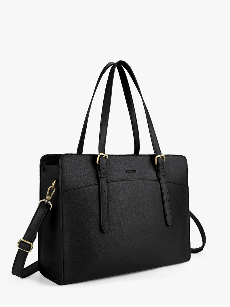Vielseitige 15,6-Zoll-Laptop-Aktentasche aus veganem Leder für Damen