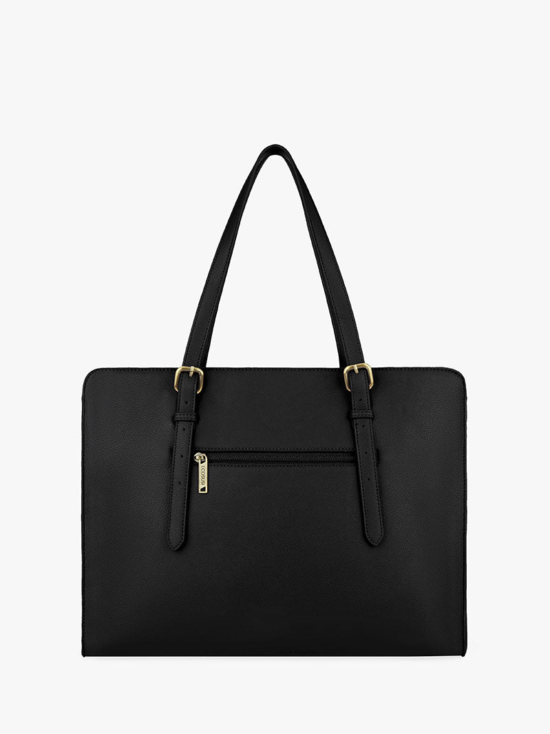 Vielseitige 15,6-Zoll-Laptop-Aktentasche aus veganem Leder für Damen
