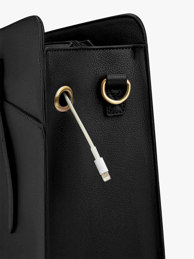 Vielseitige 15,6-Zoll-Laptop-Aktentasche aus veganem Leder für Damen