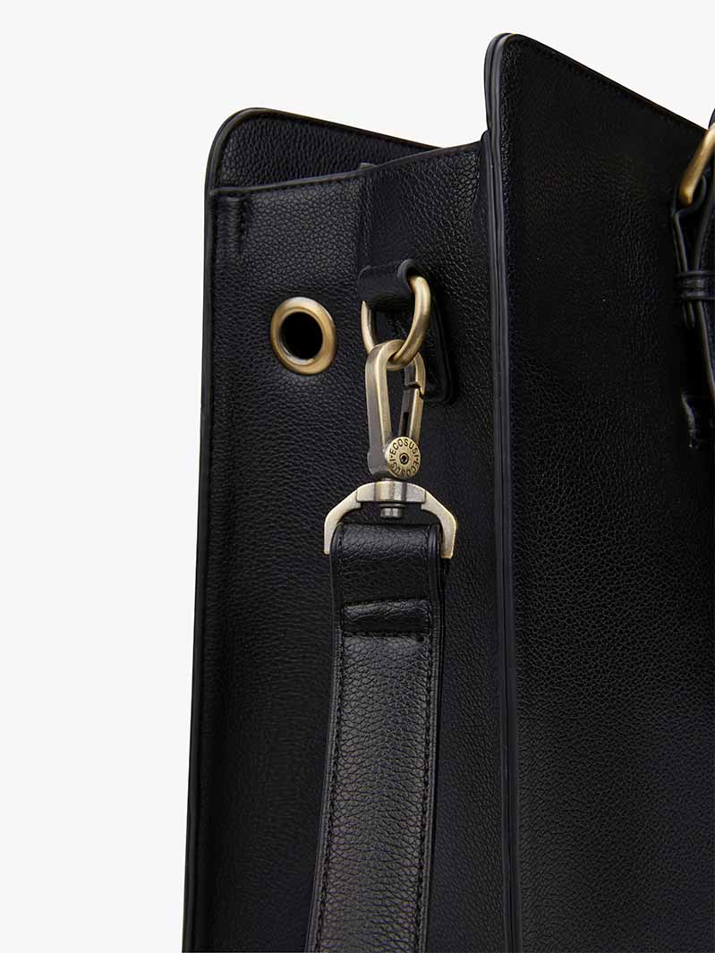 Vielseitige 15,6-Zoll-Laptop-Aktentasche aus veganem Leder für Damen