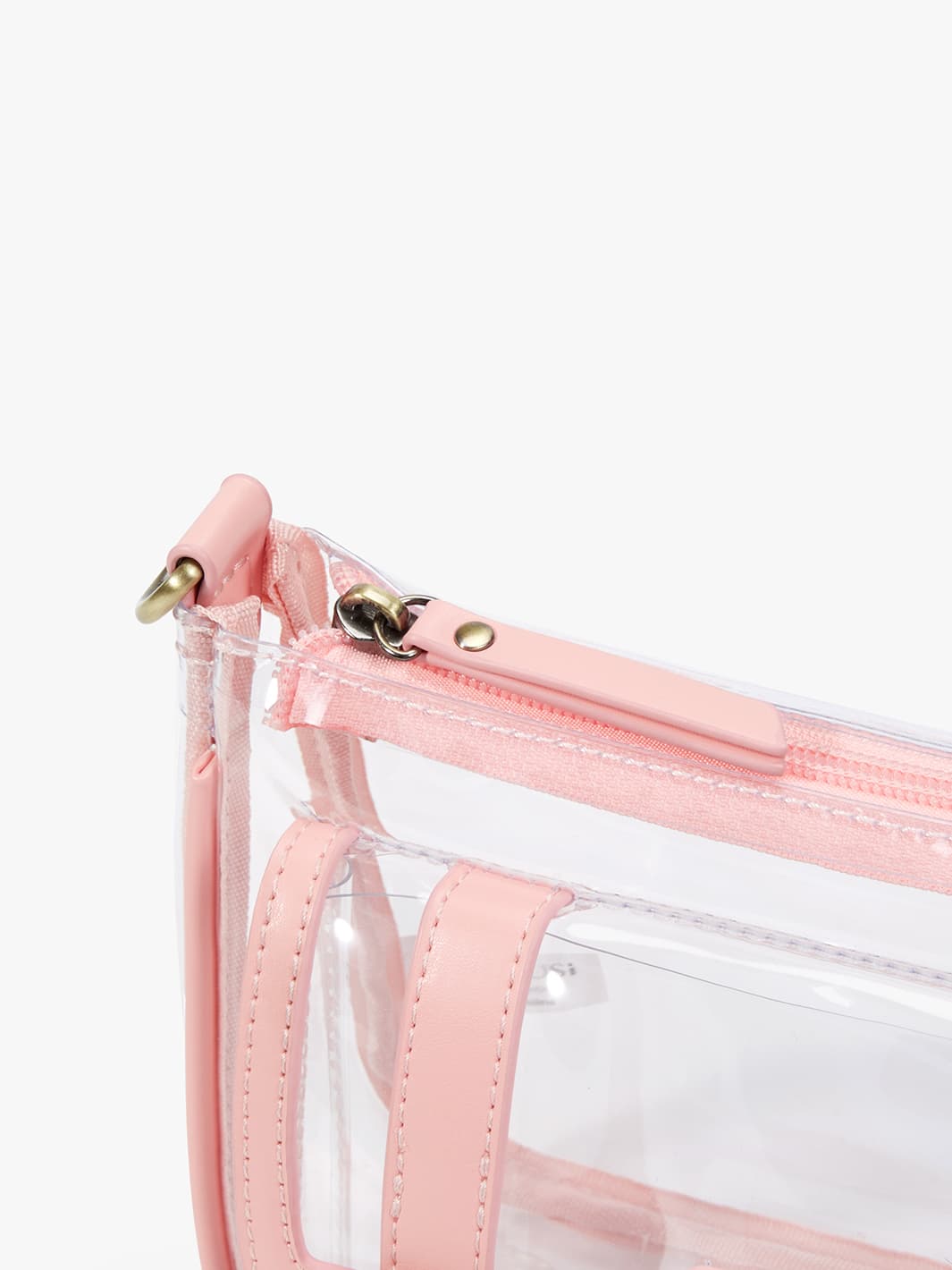 Lila‘s transparente Umhängetasche mit breitem Riemen
