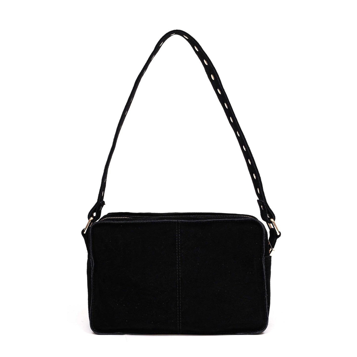 Ellie Italienisches Wildleder Schwarz mit Gold