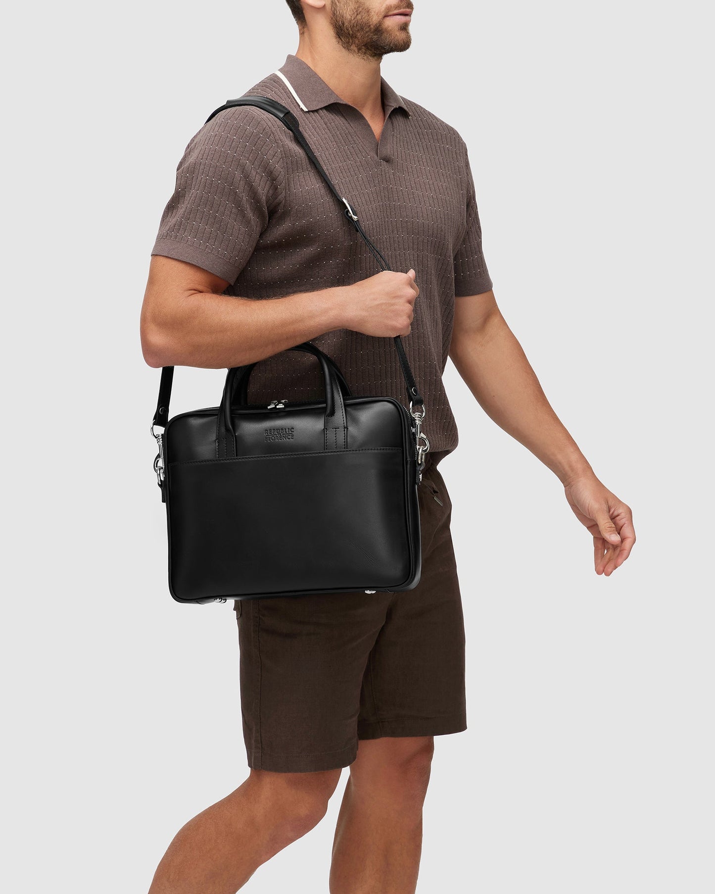 Glasgow Deluxe Schwarz - Leder-Aktentasche für 13"-Laptops