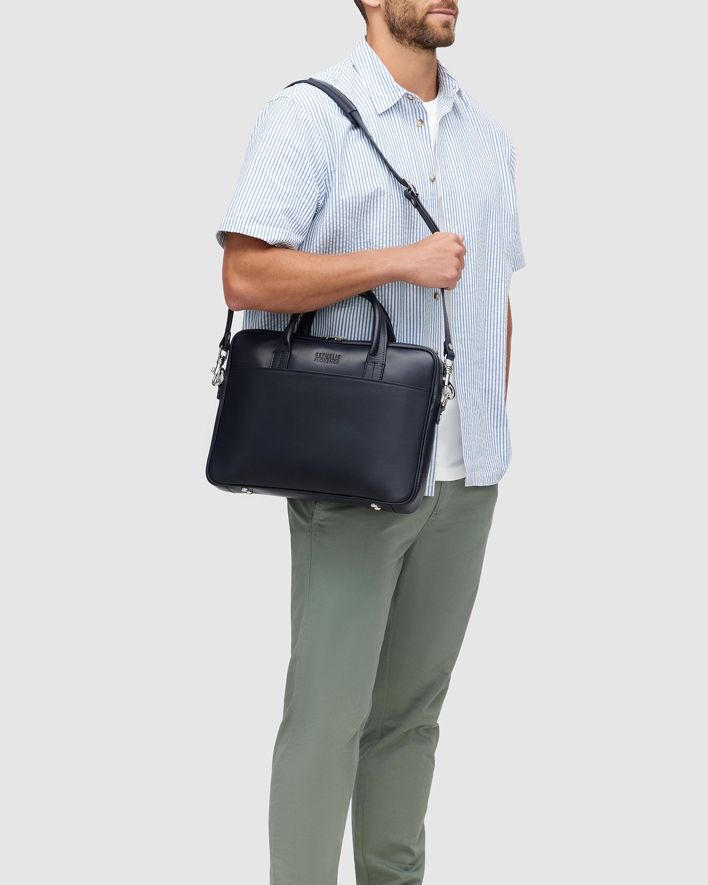Glasgow Deluxe Blau - Leder-Aktentasche für 13"-Laptops