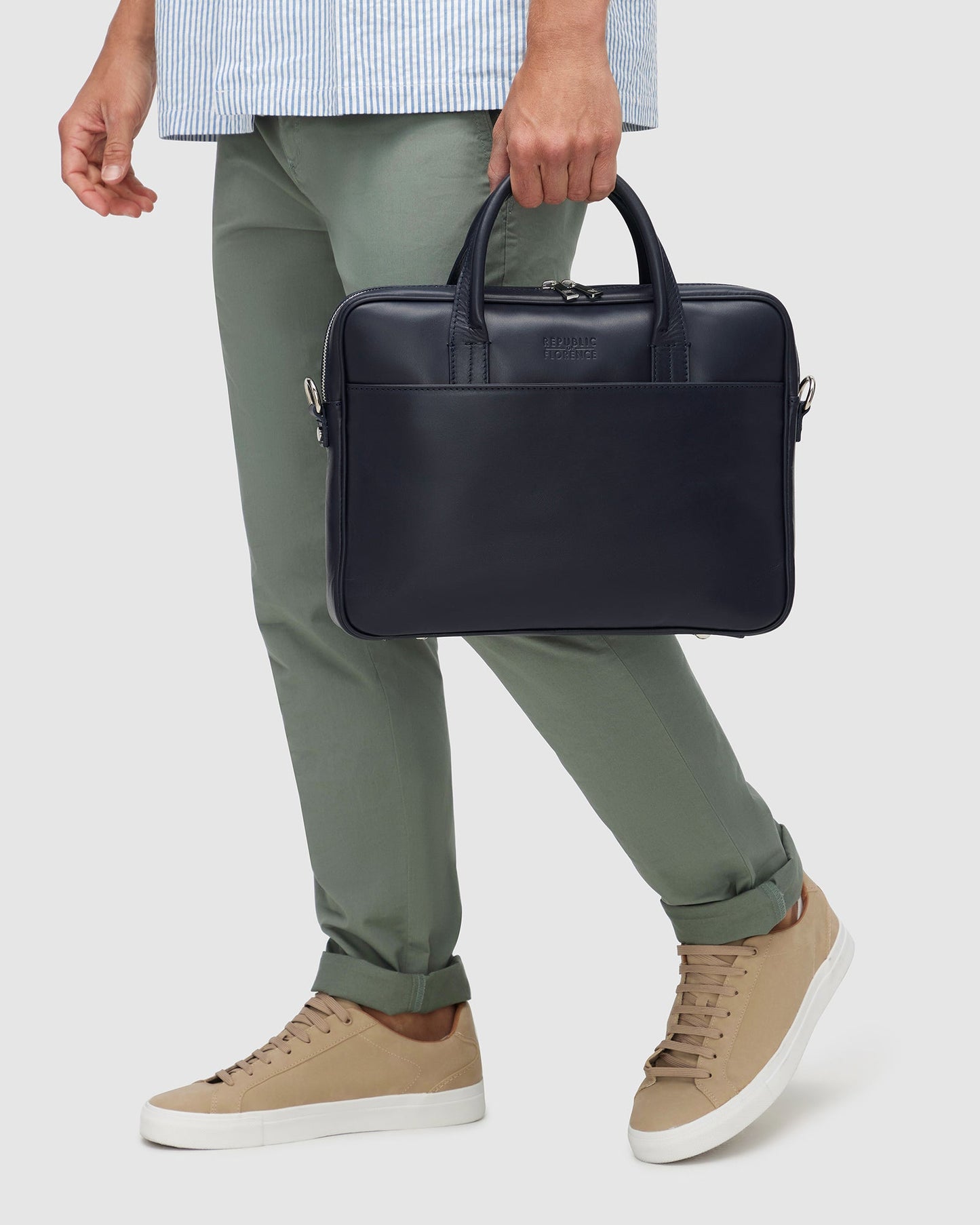 Glasgow Deluxe Blau - Leder-Aktentasche für 13"-Laptops