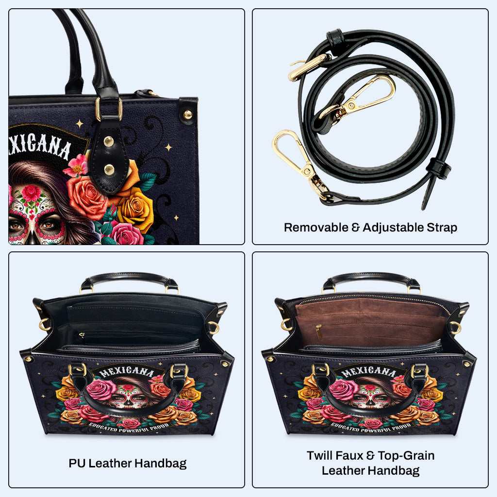 Das Mädchen und die Rosen - Personalisierte Lederhandtasche - HB_MX28