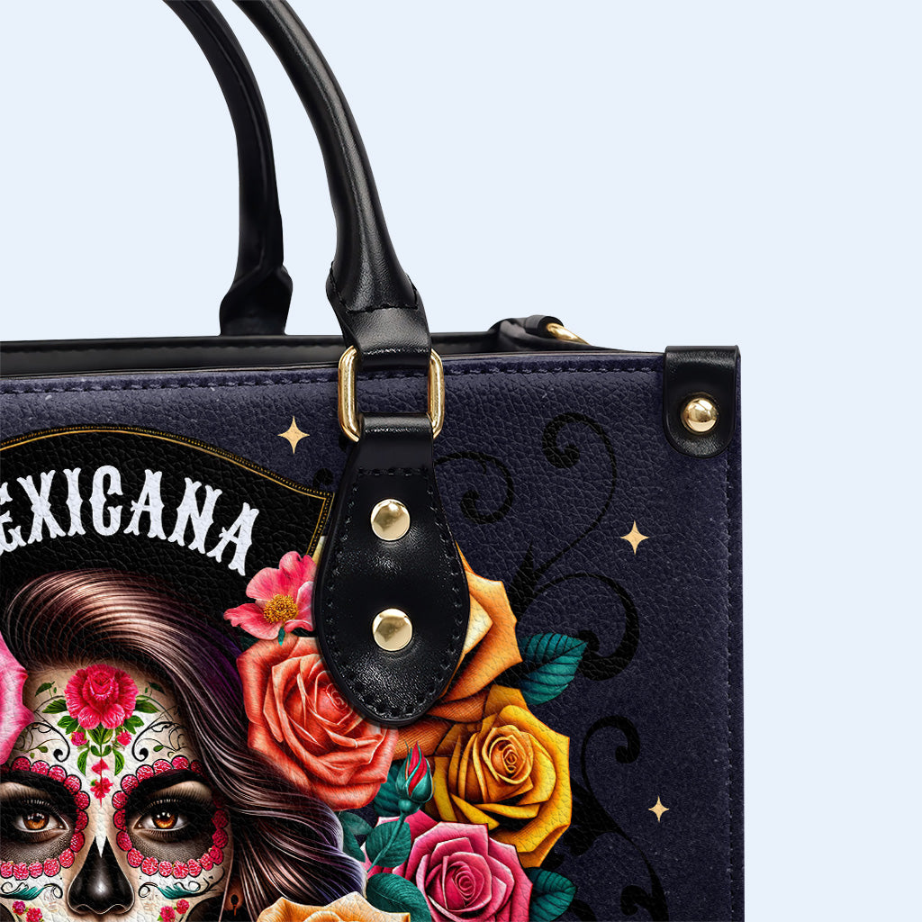 Das Mädchen und die Rosen - Personalisierte Lederhandtasche - HB_MX28