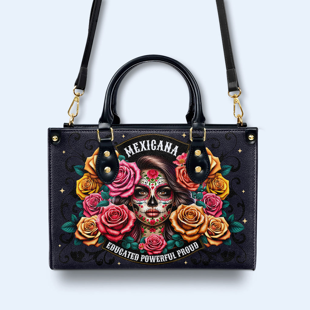 Das Mädchen und die Rosen - Personalisierte Lederhandtasche - HB_MX28