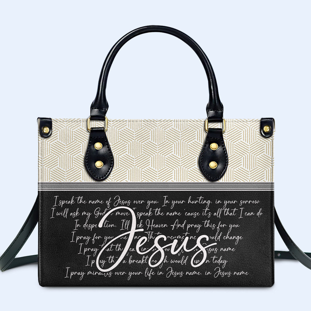 Ich spreche im Namen Jesu - Personalisierte Lederhandtasche - HG42