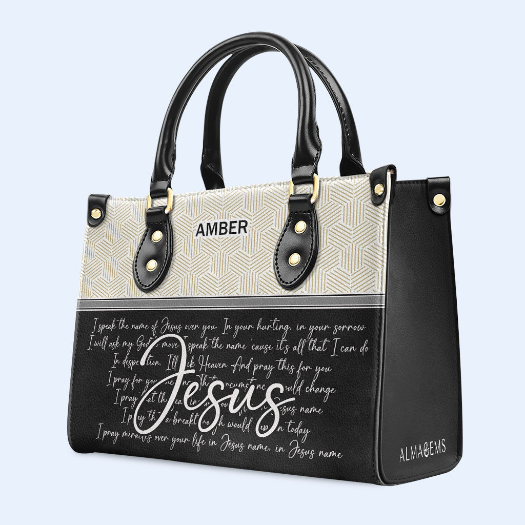 Ich spreche im Namen Jesu - Personalisierte Lederhandtasche - HG42