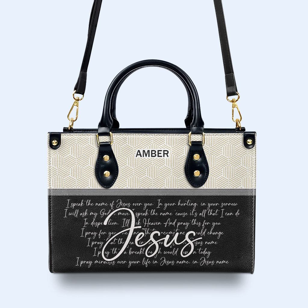 Ich spreche im Namen Jesu - Personalisierte Lederhandtasche - HG42