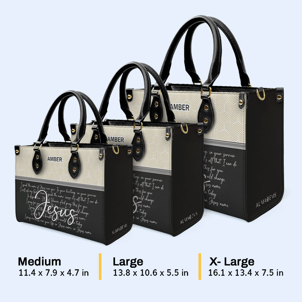 Ich spreche im Namen Jesu - Personalisierte Lederhandtasche - HG42