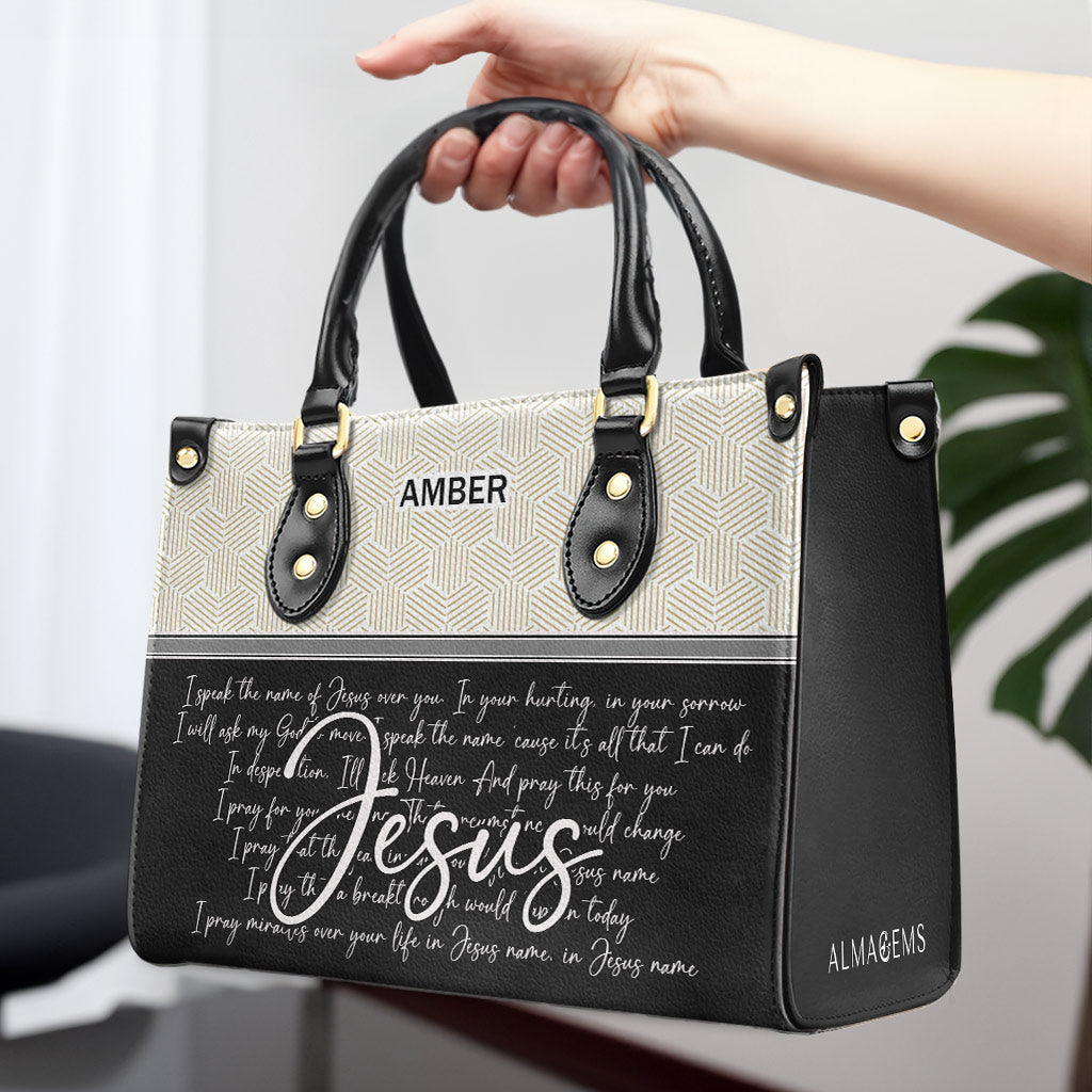 Ich spreche im Namen Jesu - Personalisierte Lederhandtasche - HG42