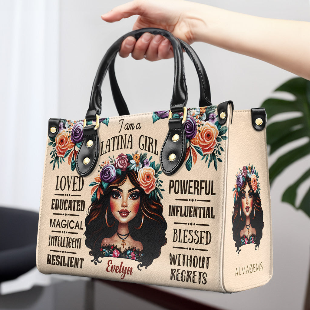 I Am A Latina Girl - Personalized Custom Leather Handbag - HG48