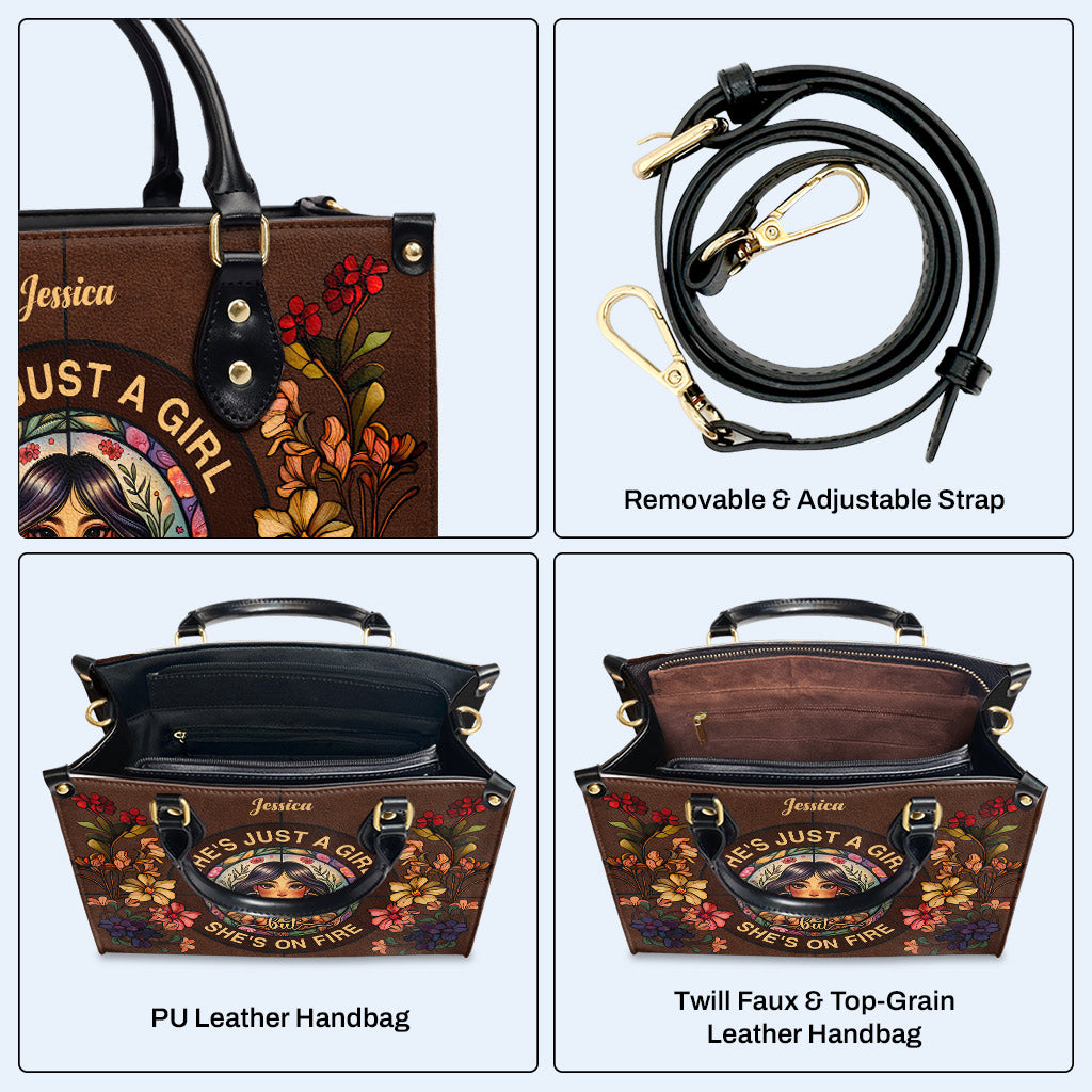She's On Fire - Personalisierte Lederhandtasche - HG53