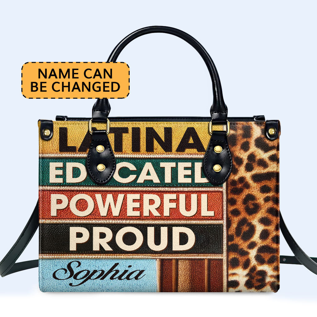 Stolze Latina - Personalisierte Lederhandtasche - HG54