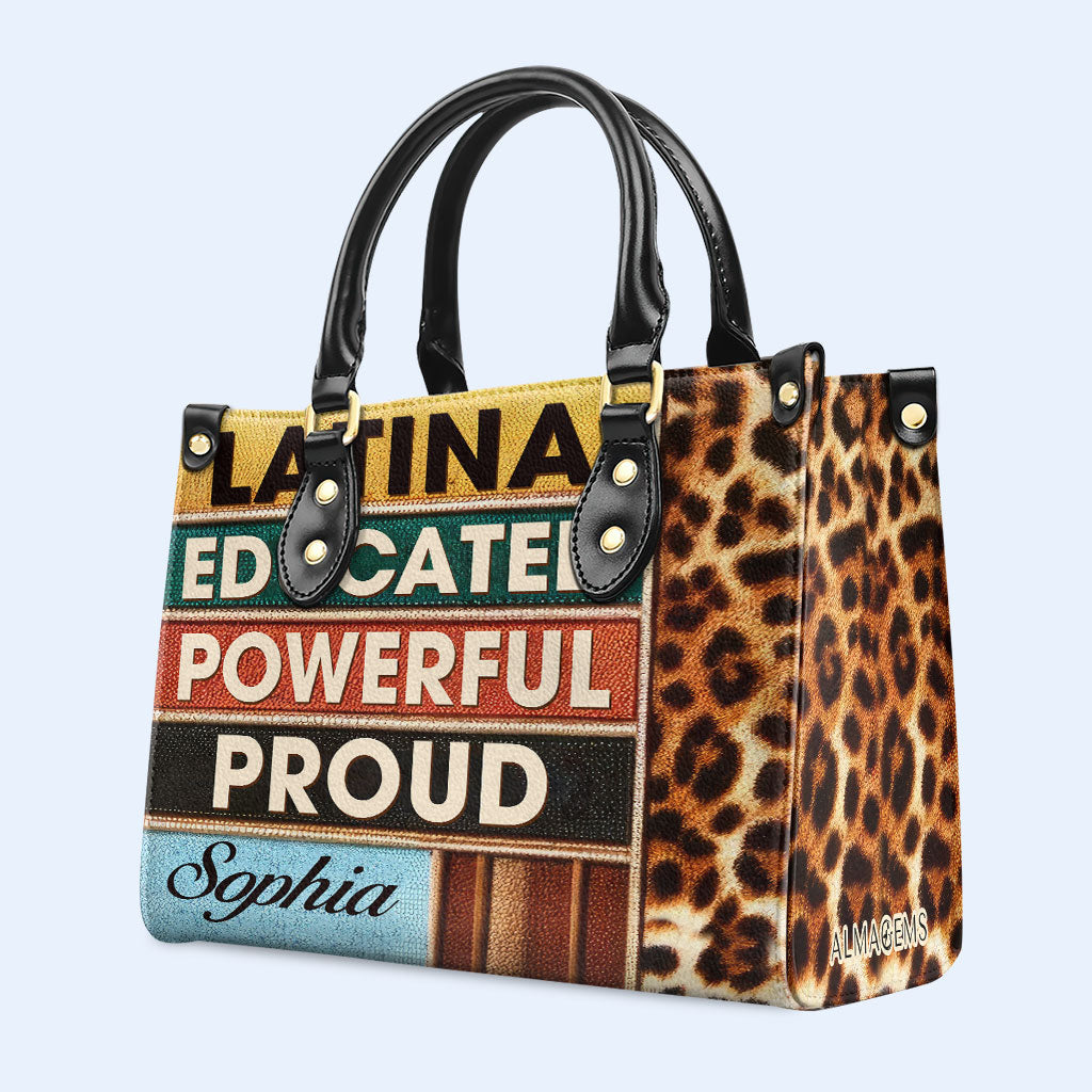 Stolze Latina - Personalisierte Lederhandtasche - HG54