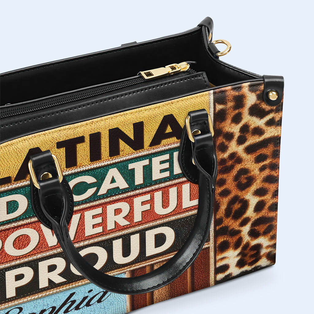Stolze Latina - Personalisierte Lederhandtasche - HG54