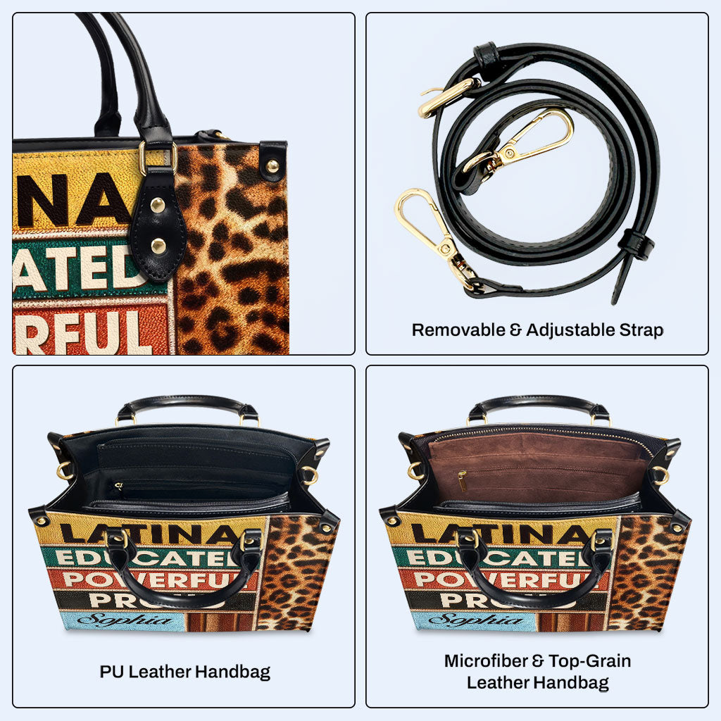 Stolze Latina - Personalisierte Lederhandtasche - HG54